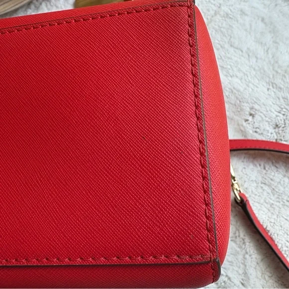 Michael Kors EUC Ciara Medium Saffiano Leather Satchel in Red - Picture 8 of 16